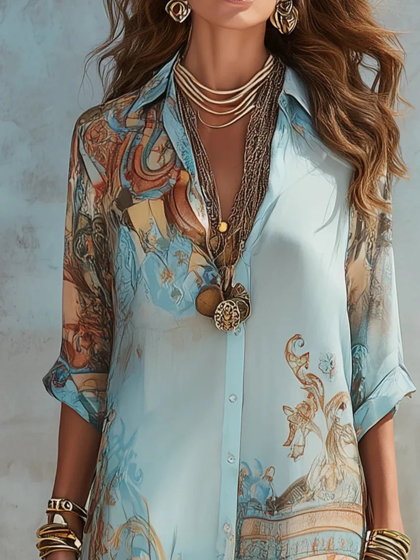 Ara-Vestido camisero bohemio Camille